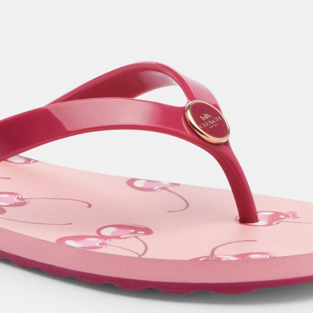 NWT Coach Outlet Zayn Flip Flop Fruit Print - Picture 5 of 7
